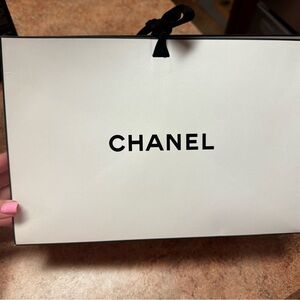 Chanel White Bag with Black Accents